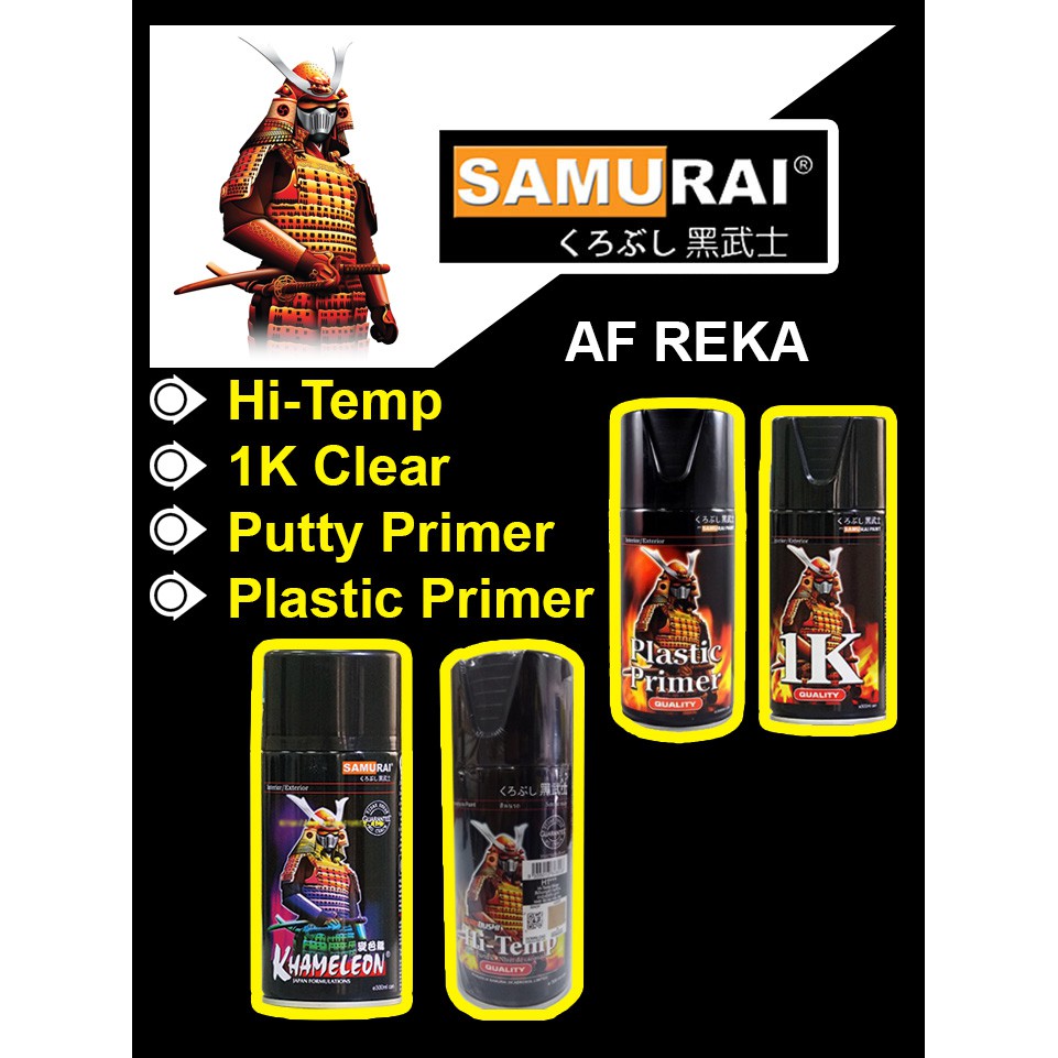 Samurai Paint (HiTemp, Putty Primer, Plastic Primer & 1K Clear Lacquer