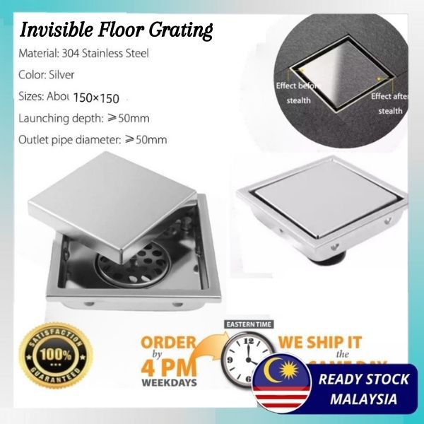 Stainless Steel Bathroom Floor Grating Durable Tile Insert Floor Grates ...