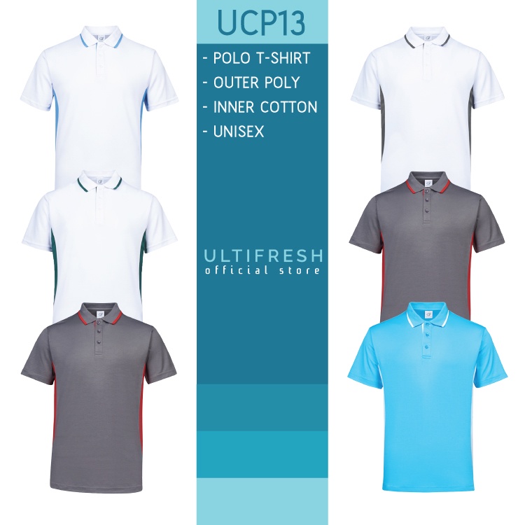 ULTIFRESH Hybrid Contra Polo T-Shirt UCP13 Unisex Adult 190gsm Anti ...