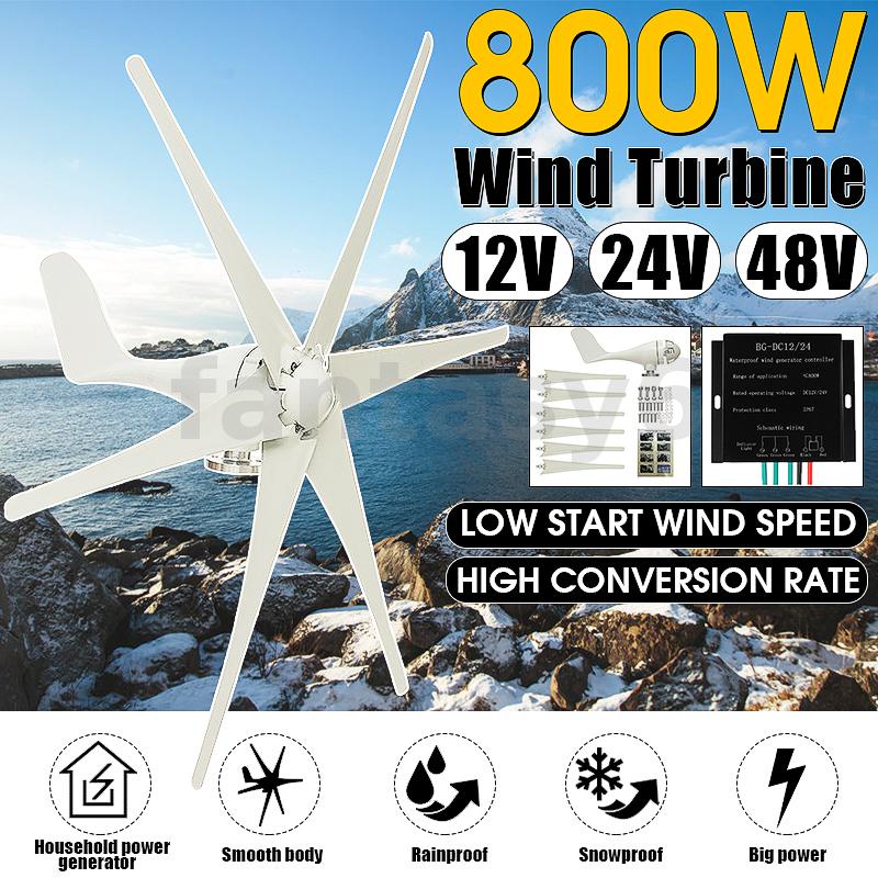 W Peak V V V Blades Horizontal Wind Turbine Generator Residential Home Wind Power