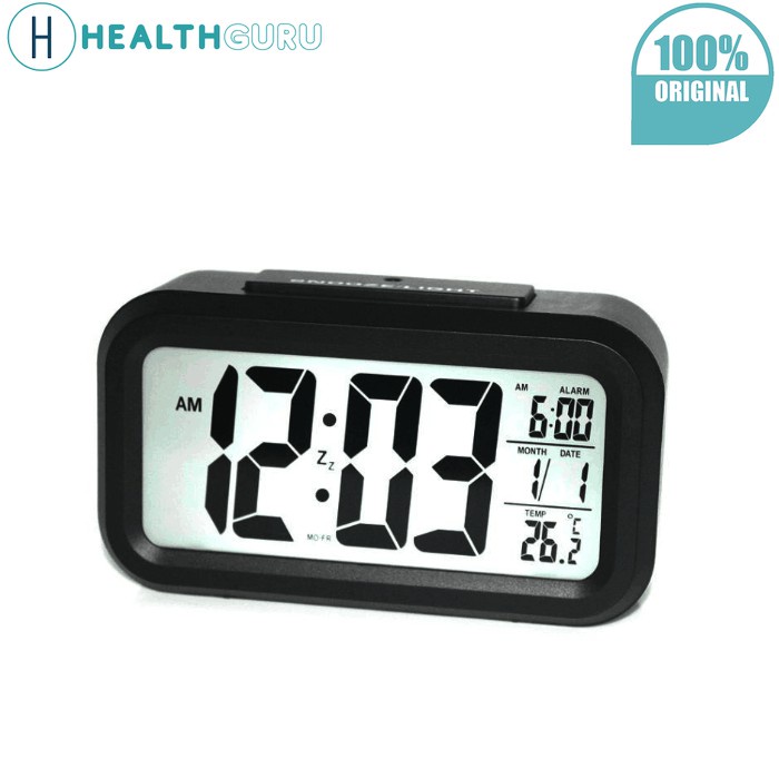 HealthGuru Large Bright LED Digital Alarm Smart Clock Touch Sensor Time