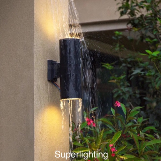 Wall Light D1709 Black Large Indoor / Outdoor Double Up & Down Wall ...