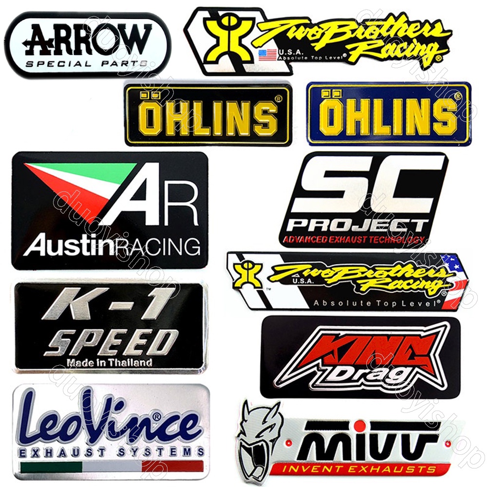 3D Aluminium Material Decal Waterproof Motorcycle Muffler Sticker