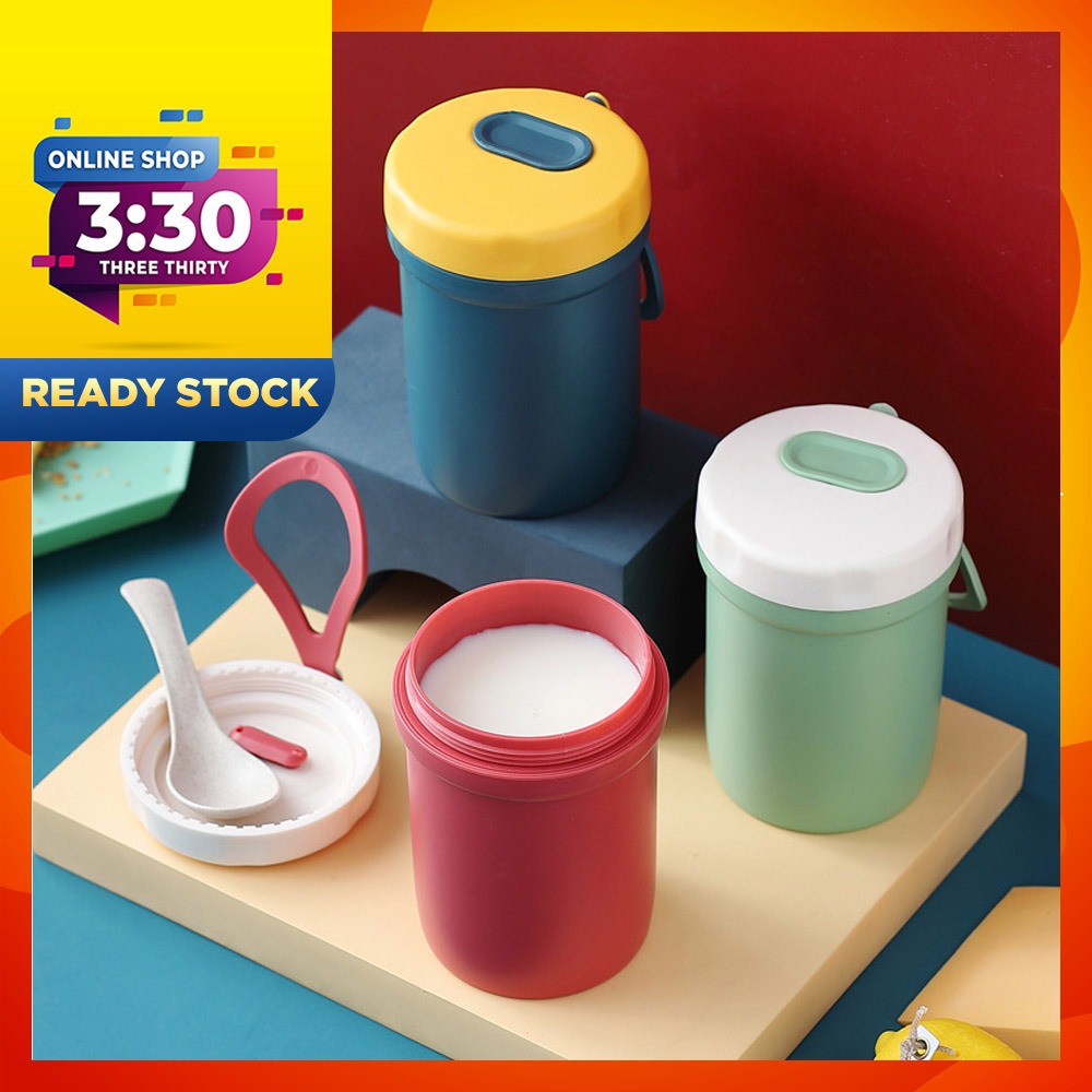 (Ready Stock)Oatmeal Cup Breakfast Cup With Lid Mug Oatmeal Spoon Cup
