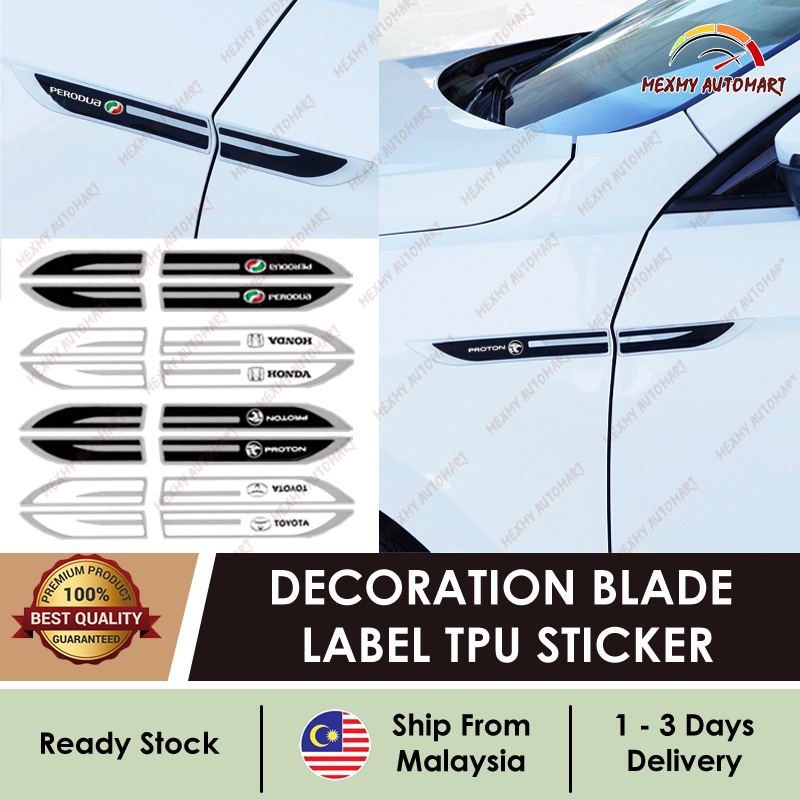 [2pc] PROTON PERODUA TOYOTA HONDA Car Door Side Label Leaf Blade ...