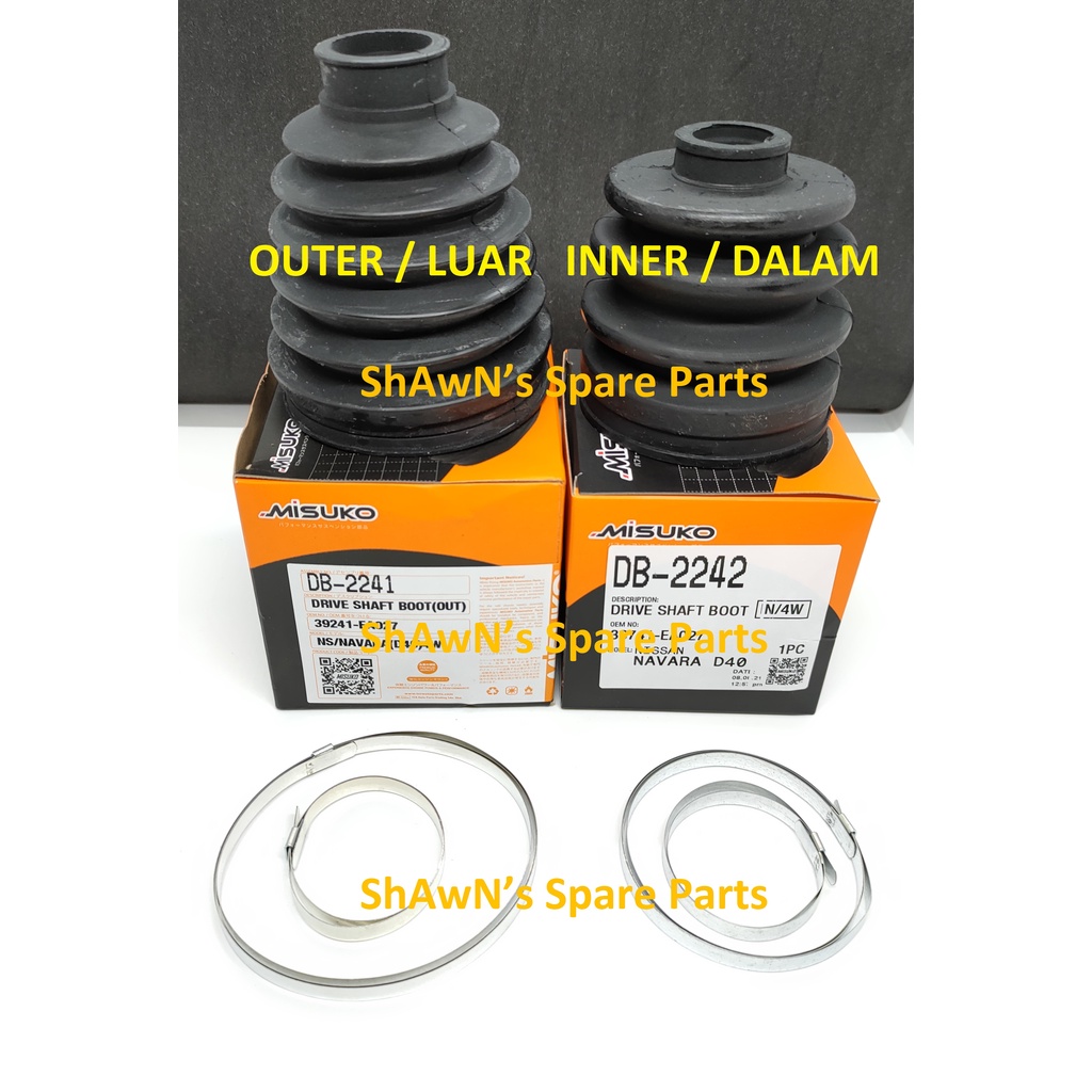 MISUKO JAPAN Drive Shaft Boot Cover Nissan Navara D40 0415 / NP300 16