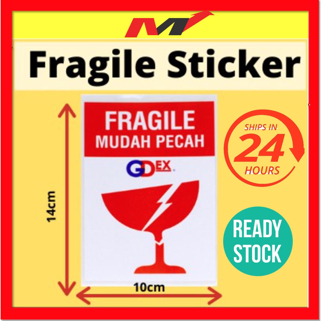 Fragile Sticker Fragile Label Warning Label Mudah Pecah Pelekat Carton ...