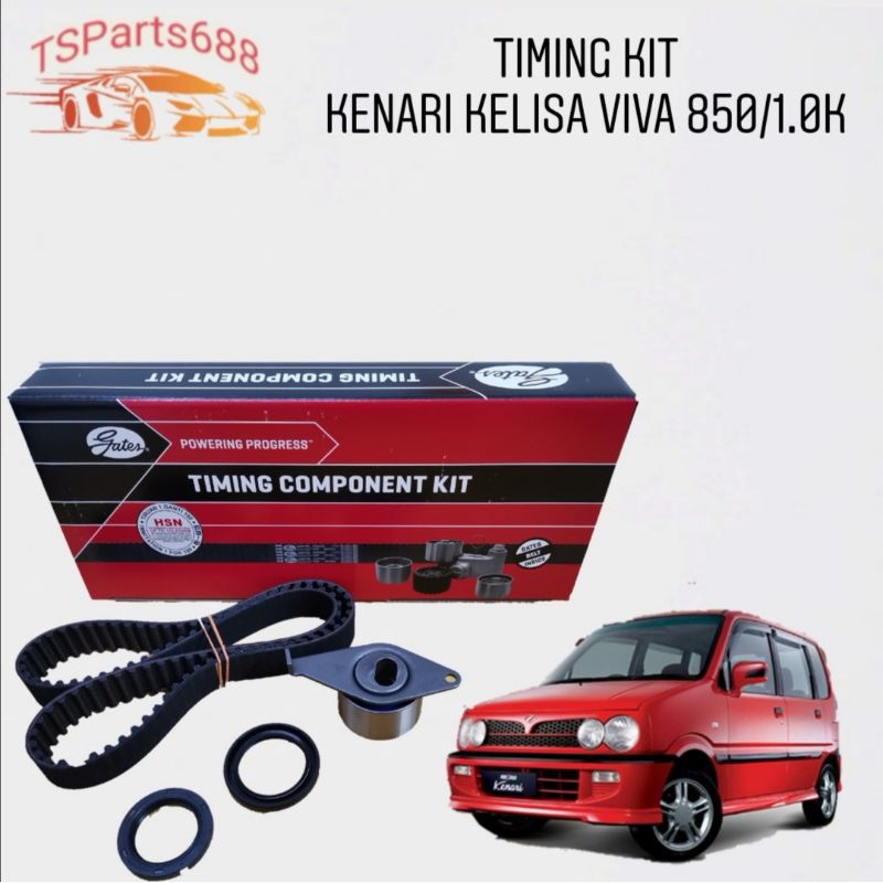 [Gates] Perodua Kenari Kelisa Viva Timing Belt Kit Set (TCK1055N
