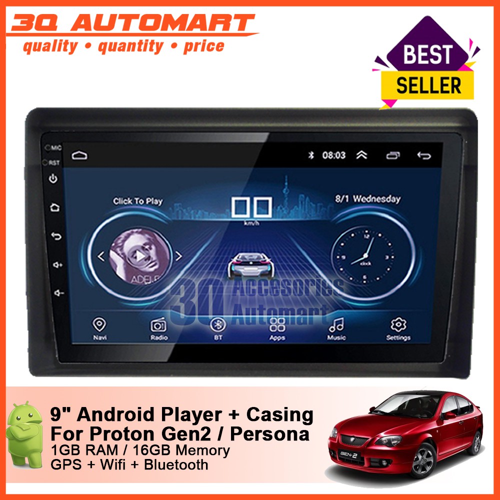 9 inch Android Player HD Wifi GPS 1GB RAM 16GB Memory For Proton