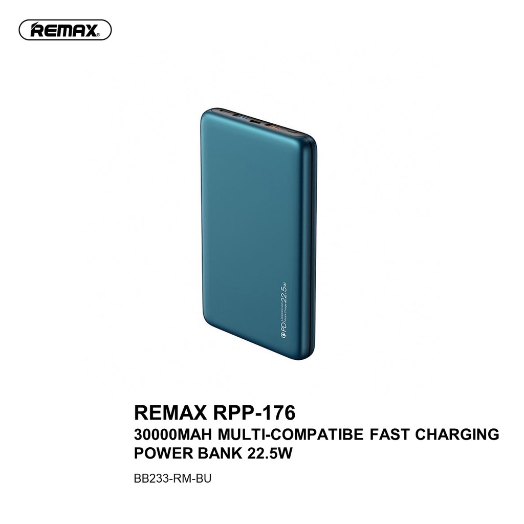 REMAX RPP-176 30000MAH MULTI-COMPATIBE FAST CHARGING POWERBANK 22.5W ...