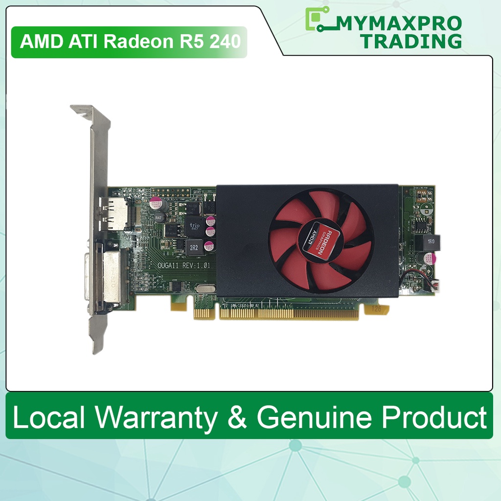 Clearance Ati Radeon R5 240 430 Display Purpose Gpu 1gb 64bit Gddr3 Dvi Dp Used