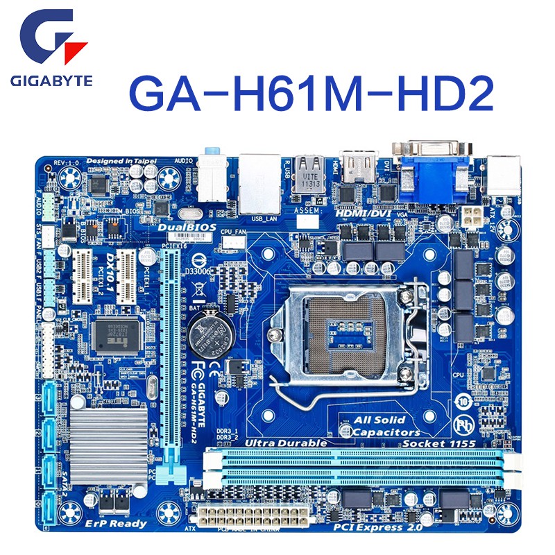 Gigabyte H61 motherboard GAH61MDS2 S1 D1 hd2 /H61Ms2ph DDR3 computer