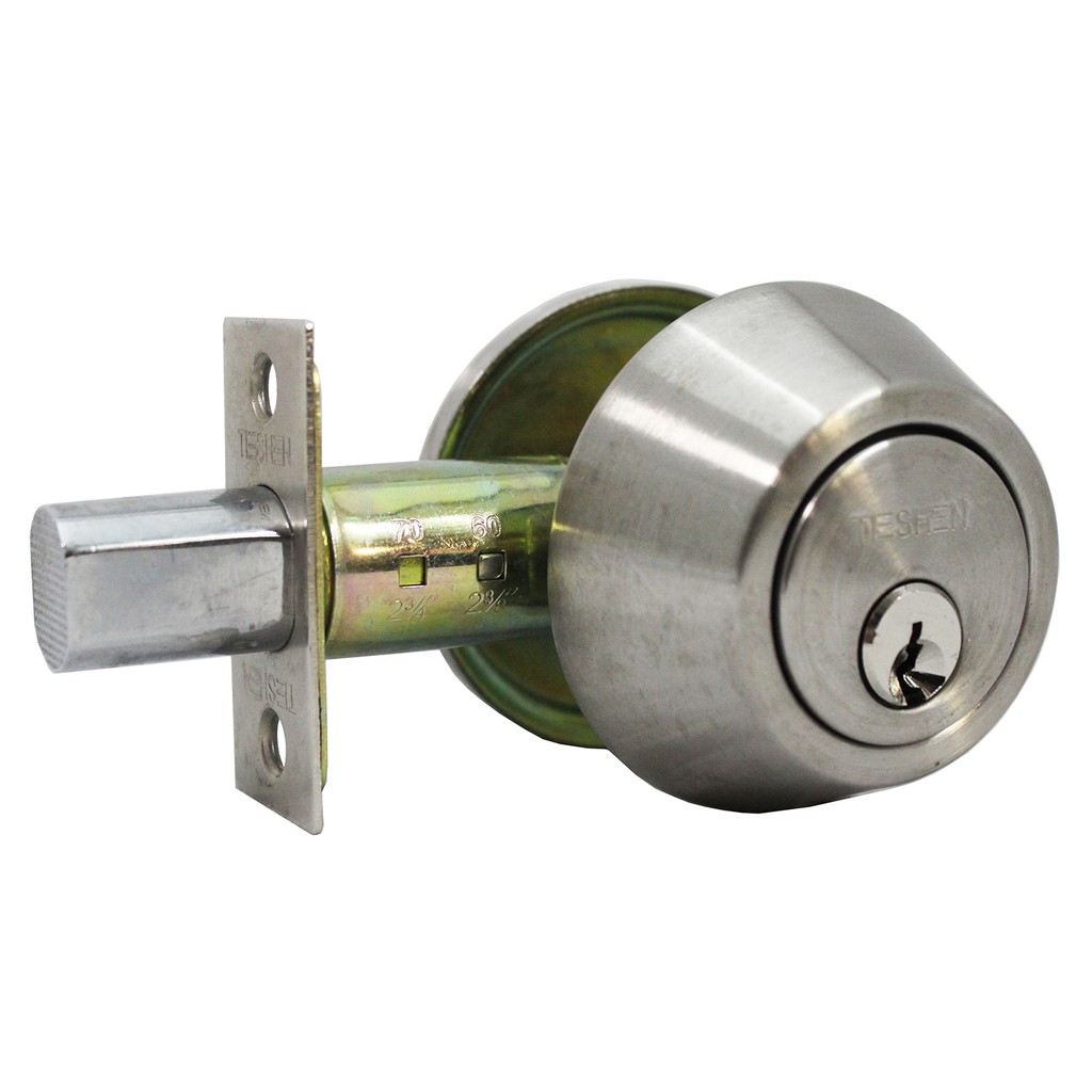 TIESHEN 7312SS Double Cylinder Deadbolt Lockset Satin Stainless Steel ...