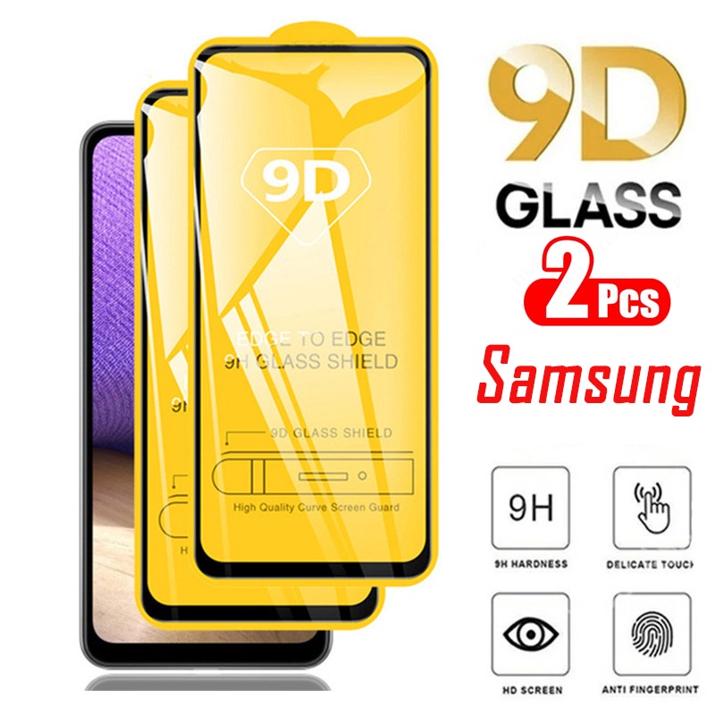 2PCS Full Cover 9D Tempered Glass Samsung A54 A34 A14 S21 S20 FE A53 ...