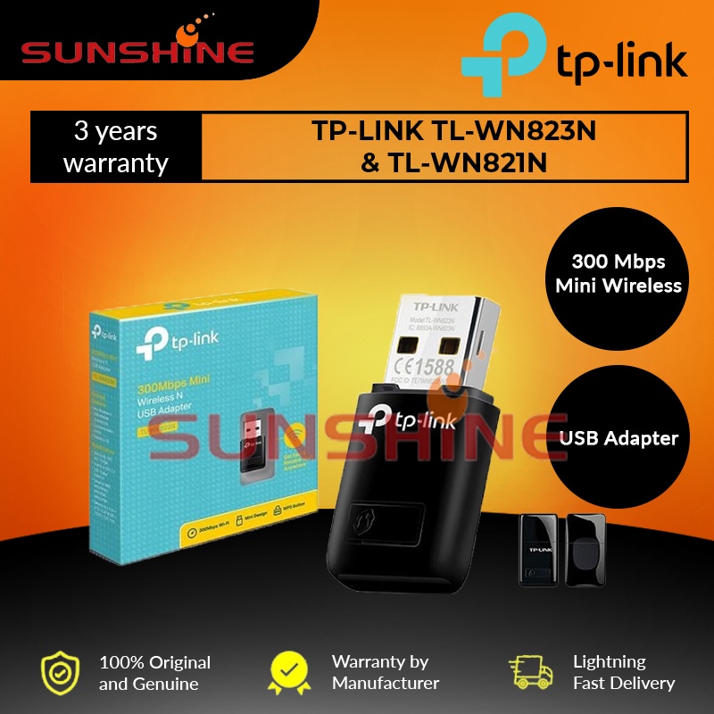 TP-LINK TL-WN821N / TL-WN823N 300MBPS WIRELESS N USB ADAPTER WITH WPS ...