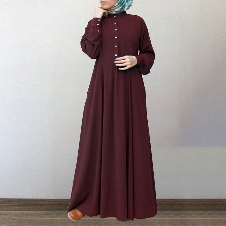 S-5XL Plus Size Jubah Abaya Baju Kurung Muslimah Hanumi Dress Fashion Women Clothes Muslim Plain Long Sleeve Dress Maxi Jubah Moden Arab Raya Long Dresses Casual Basic Jubah Dress Murah
