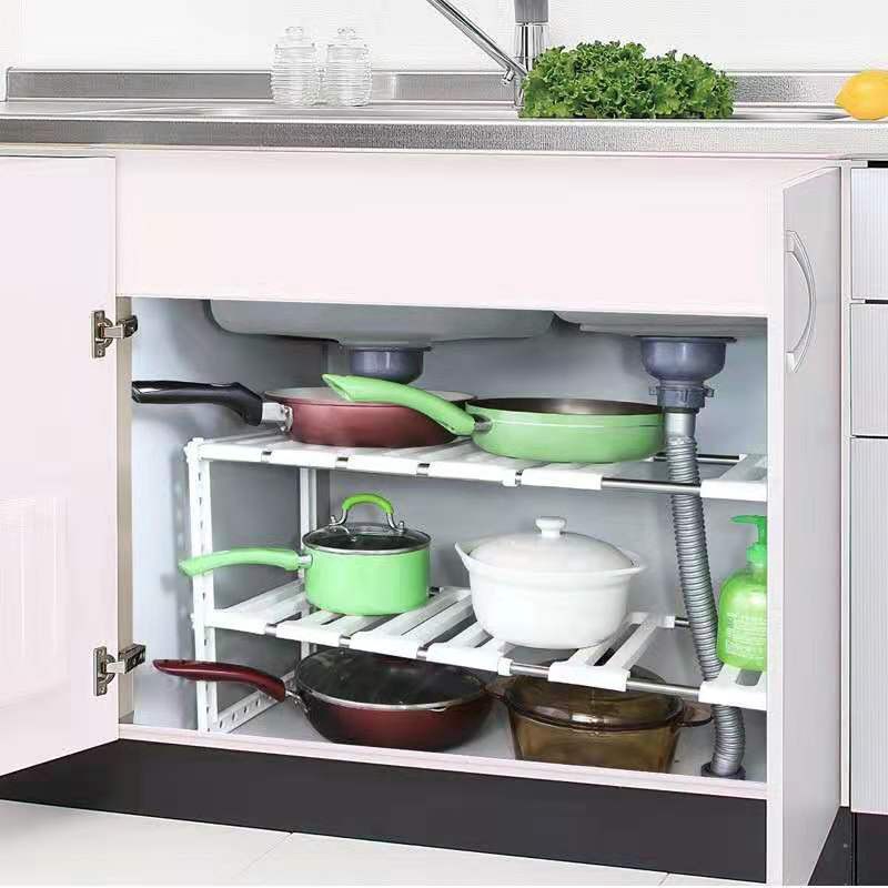 Expandable Kitchen Organizer Under Sink Rack Shoe Book Rack Rak Almari ...