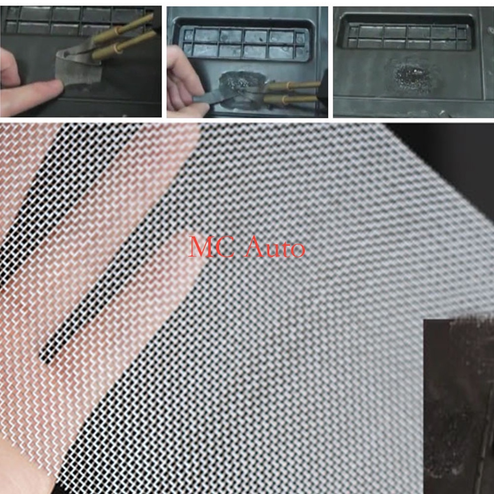 MUCKLILY 5pcs Stainless Steel Mesh Sheet Repair Kit Welding Mesh Wire For Car Bumper Plastic Damage Reinforcement