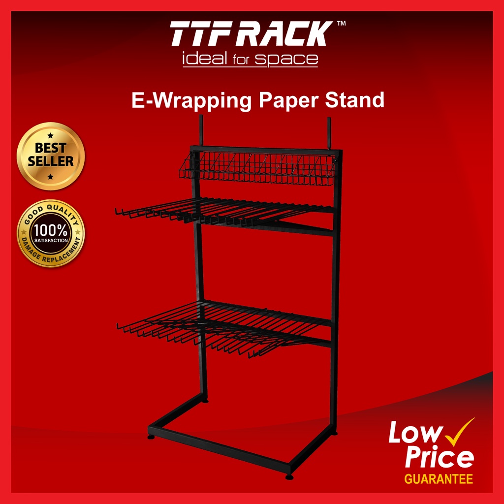 TTF Rack™ (EWPS) E-Wrapping Paper Stand With Solid Steel Black Colour ...