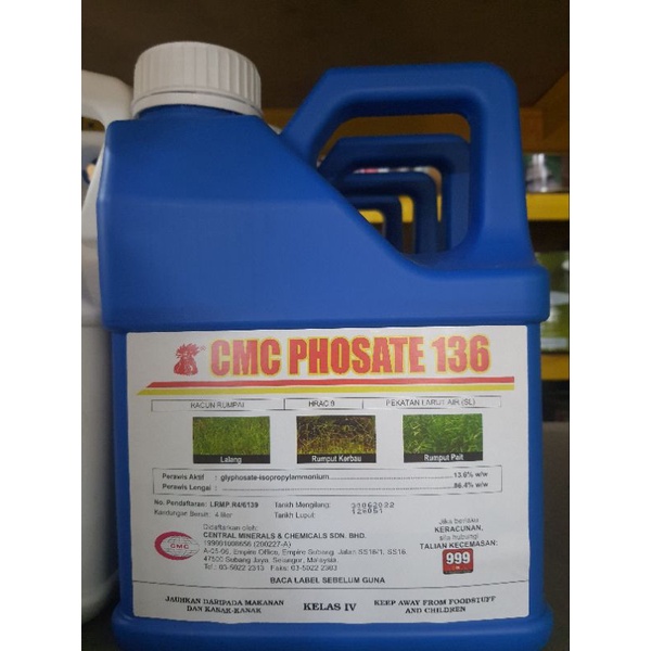 CMC PHOSATE 136 ,RACUN RUMPUT RUMPAI 4LTR*100% ORIGINAL ** | Shopee ...