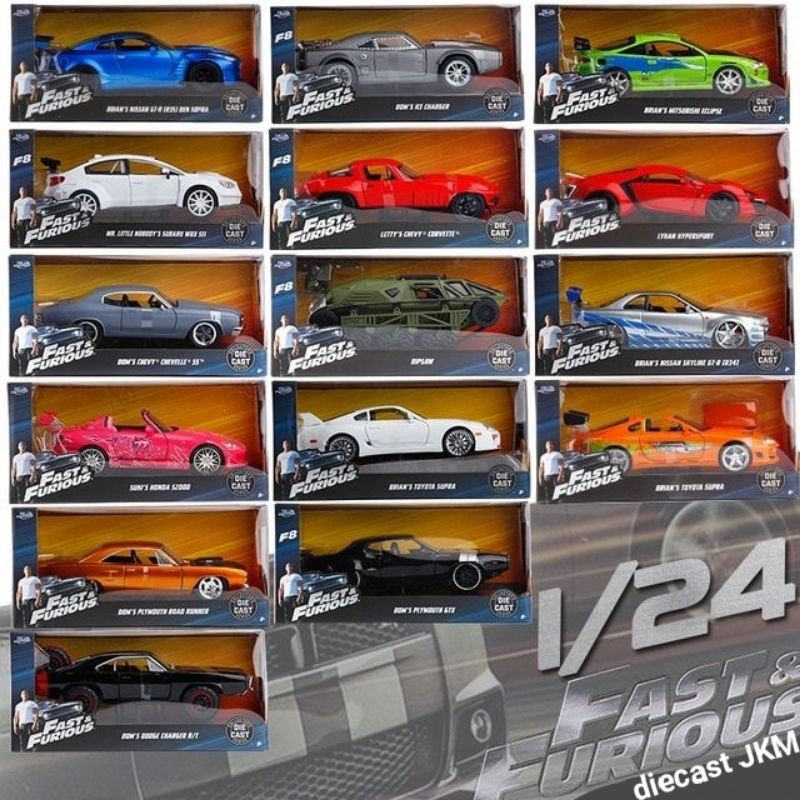 Fast and furious diecast cars best sale 1 24