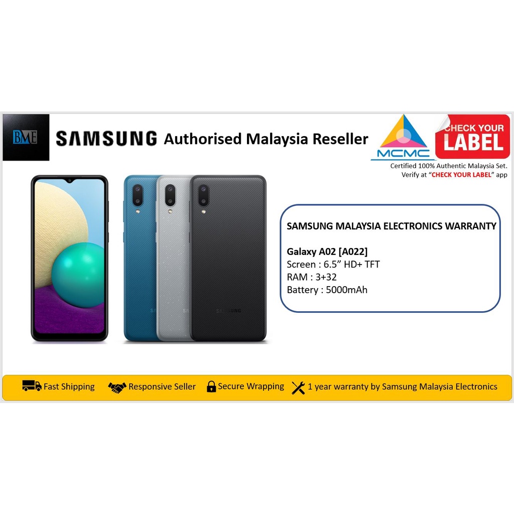 (Original Samsung Malaysia Set) Galaxy A02 [A022] | Shopee Malaysia