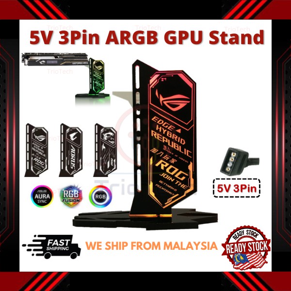 ARGB Graphic Card Gpu Adjustable Stand Hander Holder Brace Support Bracket 5v 3Pin ARGB Asus ROG