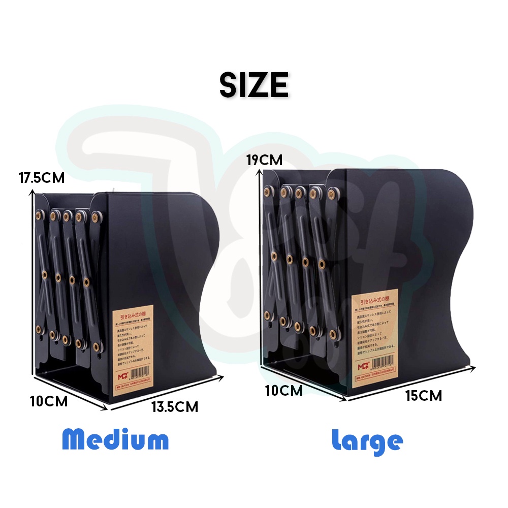 BESTLAHH Adjustable Bookend Expandable Book Stand Bookends Book Rack ...