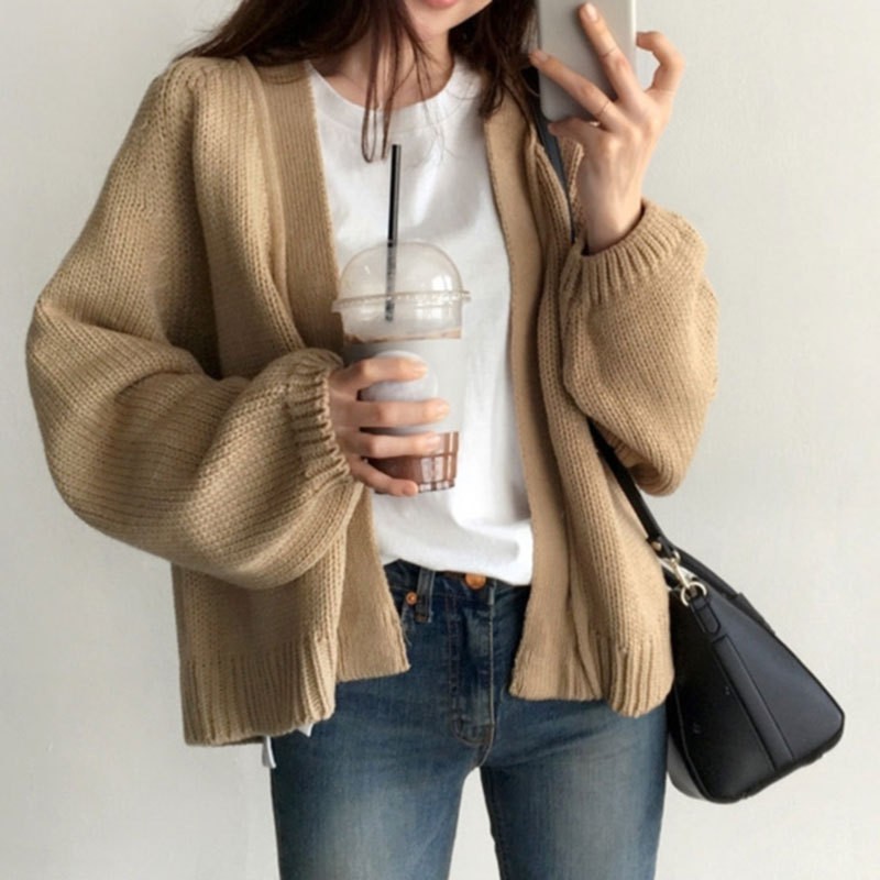 Korean style long clearance cardigan