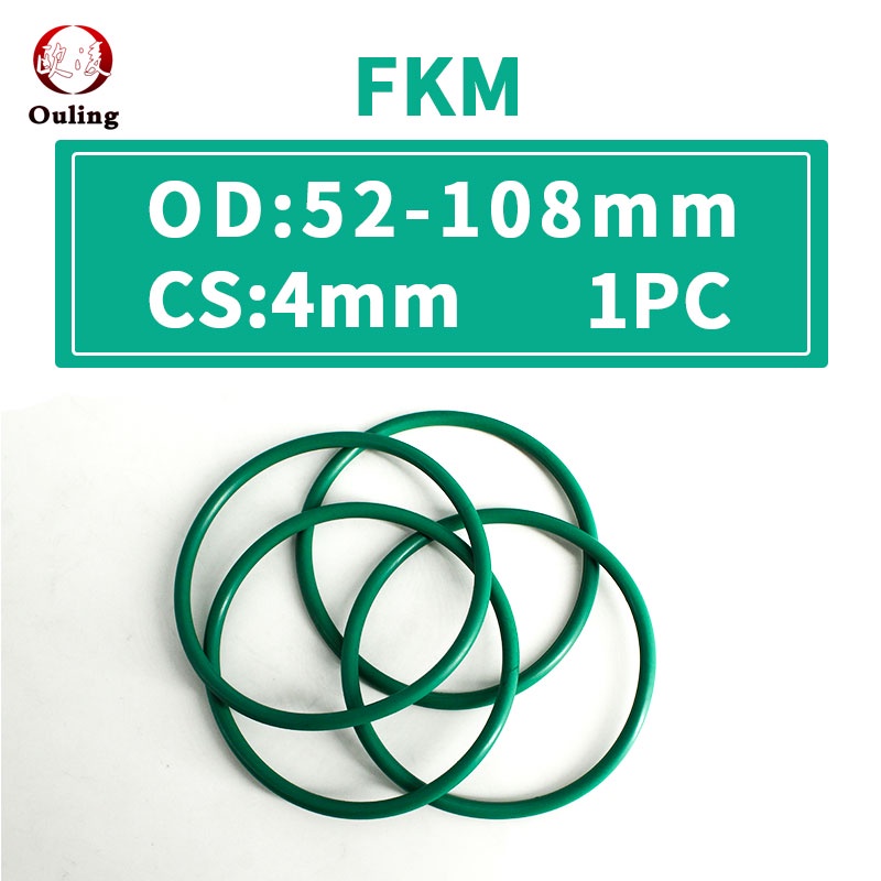 thumbnail interactive-video image 1 of Green FKM Fluorine Rubber O-Rings - 3mm Cord Thickness, OD From 8mm To 520mm 1 of 6
