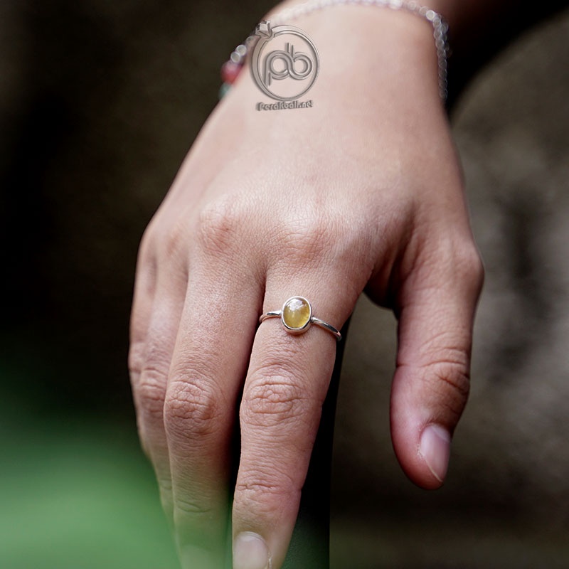 Yellow Sapphire Ring For Women Genuine Silver 925 Yelimi Shopee Malaysia