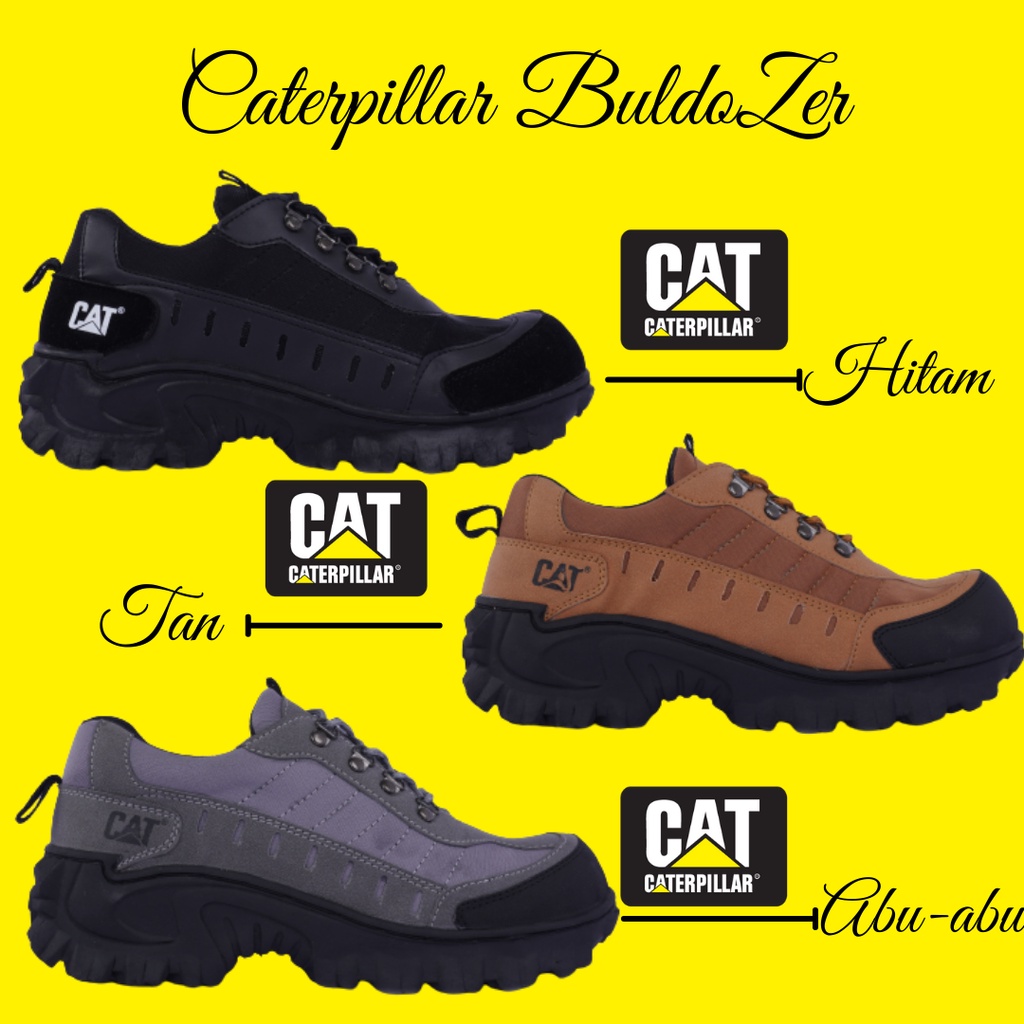 Caterpillar Bulldozer Men's Short SAFETY BOOTS LOW PREMIUM Black Gray ...