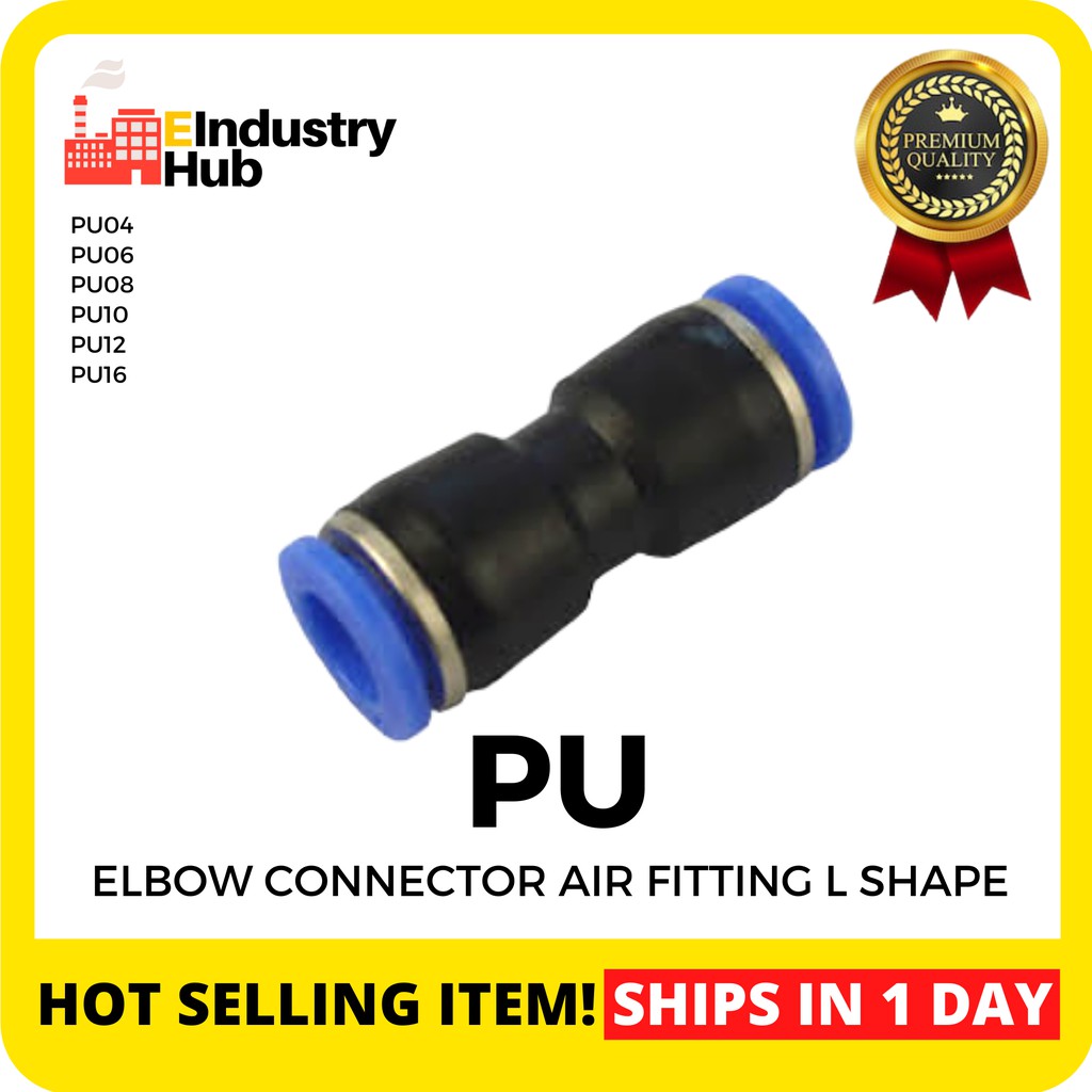 PU Korea Pneumatic Straight Air Hose Tube Connector Straight Union ...