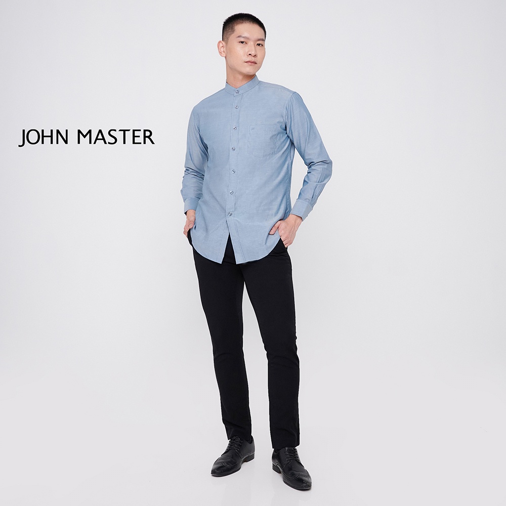 EPG Pure Cotton Full sleeves men's Mandarin collar T-shirt - Sky