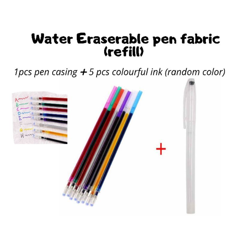 (Refill marker) Water eraser able pen / marker fabric (5 PCs colour