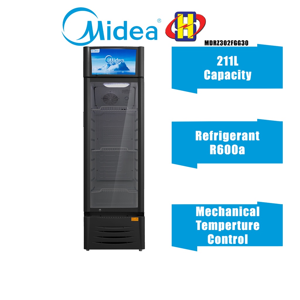 Midea Showcase Chiller (211L) Refrigerant R600A Display Chiller Fridge