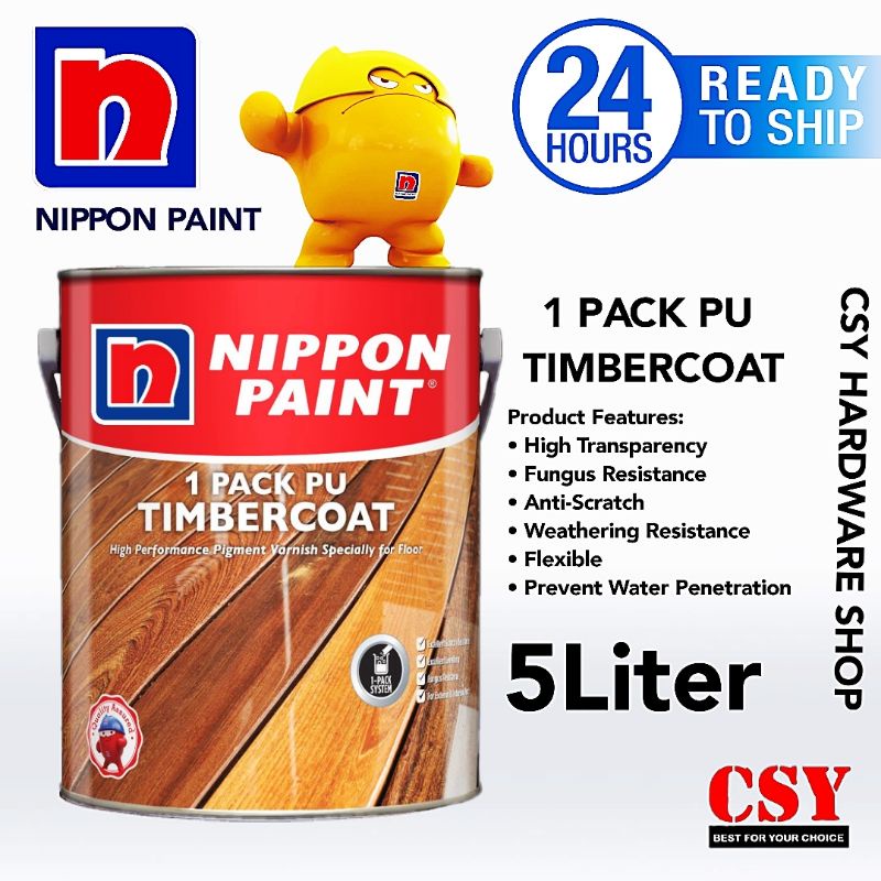 Nippon Paint 1Pack Pu Timbercoat 5Liter Shopee Malaysia