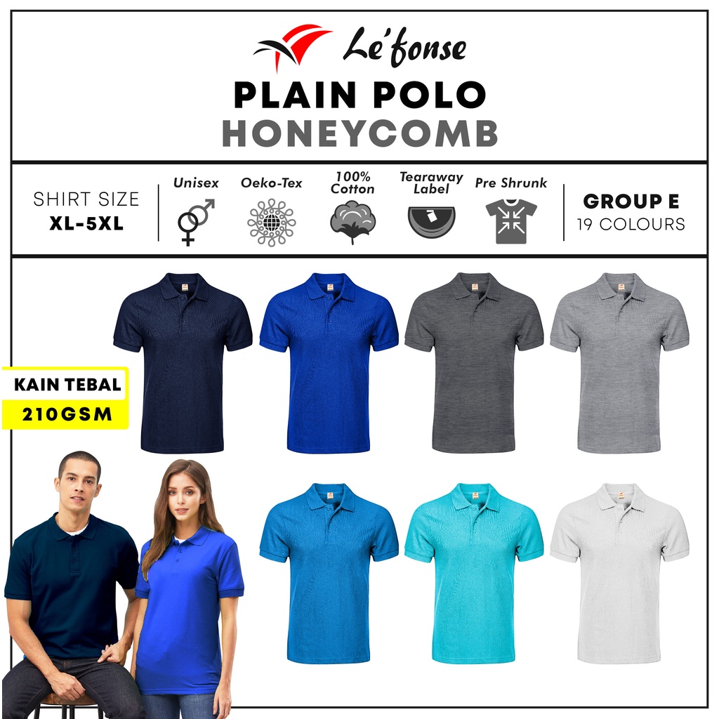 Lefonse For Rm Soft Cotton Men S Plain Polo Shirt Unisex Gsm Honeycomb Polo L