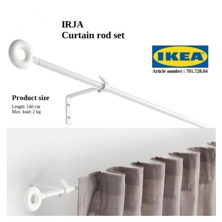 IKEA IRJA Curtain Rod Set 140 cm | Shopee Malaysia