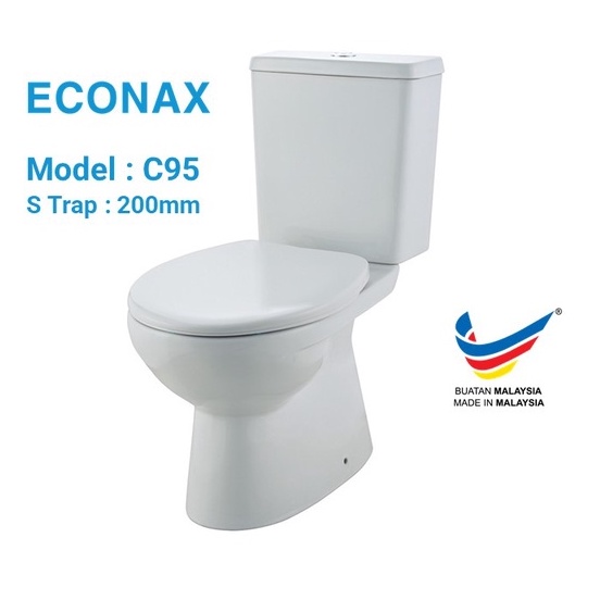 ETREND ECONAX Toilet Water Closet WC Bathroom Toilet Bowl Set Cistern