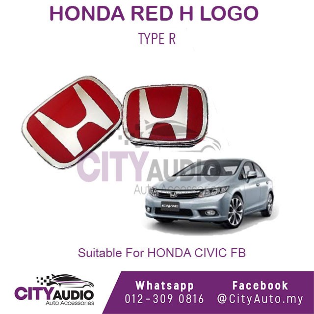 HONDA CIVIC FB Type R **RED H Logo (Front & Rear) | Shopee Malaysia
