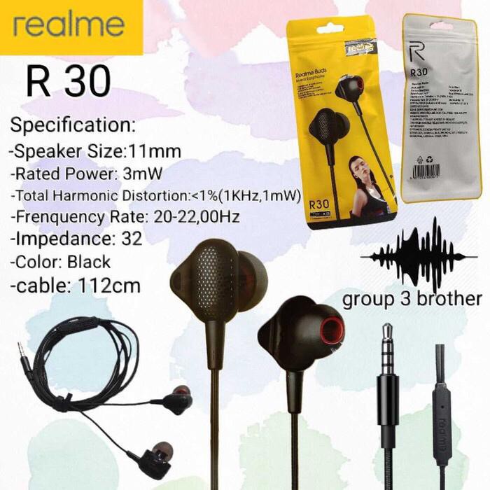 Realme R30 Buds In ear Wired Earphone 3.5mm Aux Connector Compatible with All Mobile Phones Black Shopee Malaysia