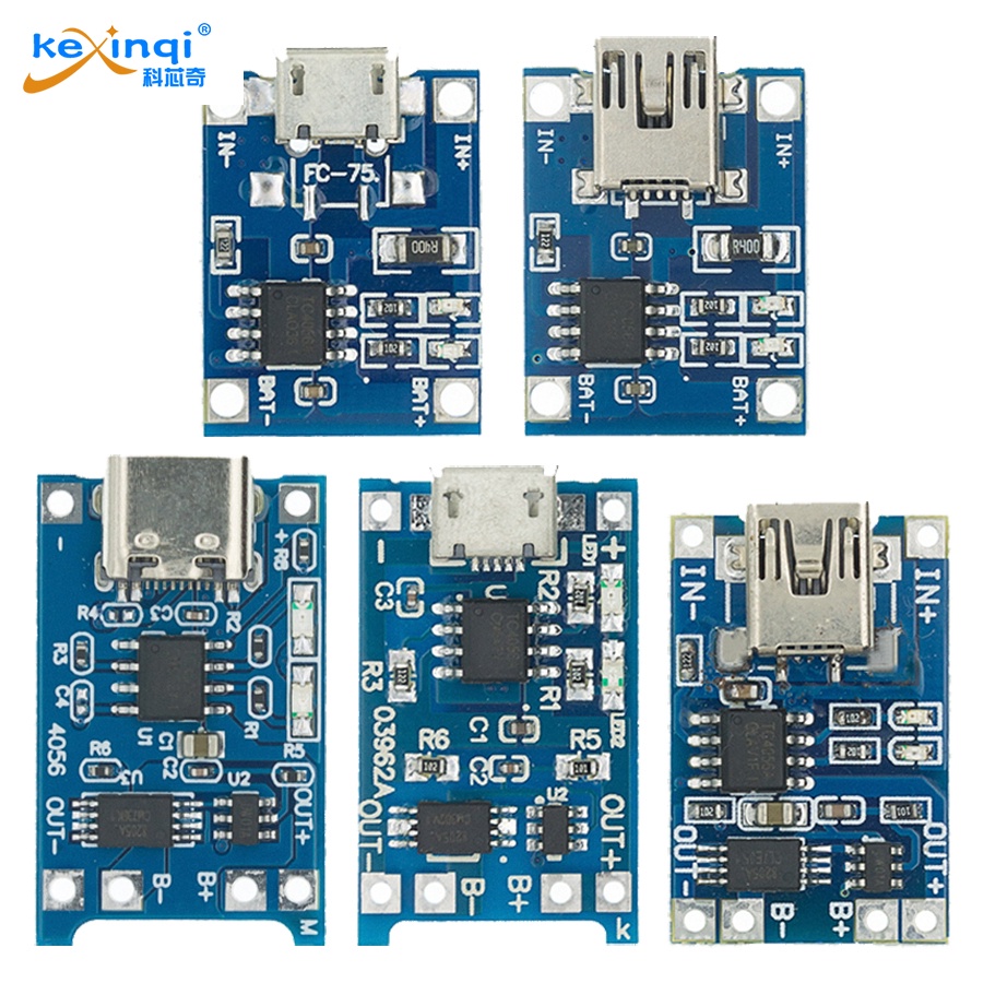 Type-c/Micro/Mini USB 5V 1A 18650 TP4056 Lithium Battery Charger Module ...