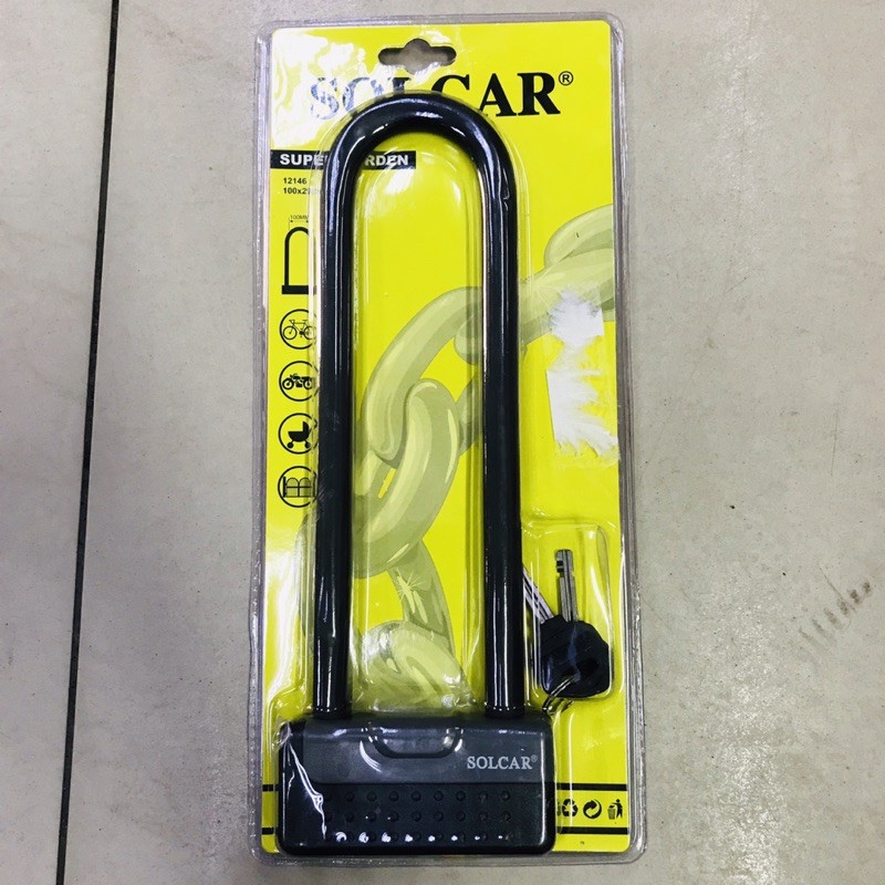 💯 ORIGINAL SOLCAR 12146 FORK LOCK 100 x 290mm - BLACK | Shopee Malaysia