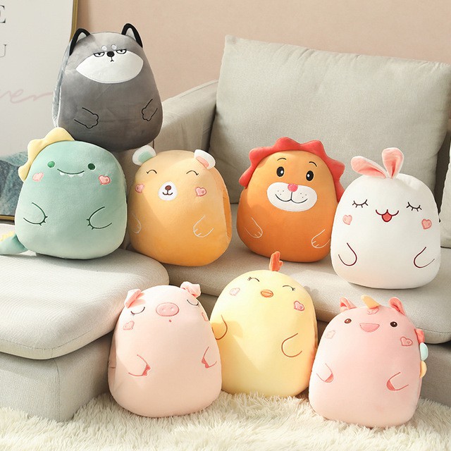 Ready stock)Office Stuffed Pillow Cute Animal Cartoon Winter Hand Warmer Plush  Toy for Girl Kid Children girlfriend Birthday Gift Dinosaur Unicorn Kawaii  Toys