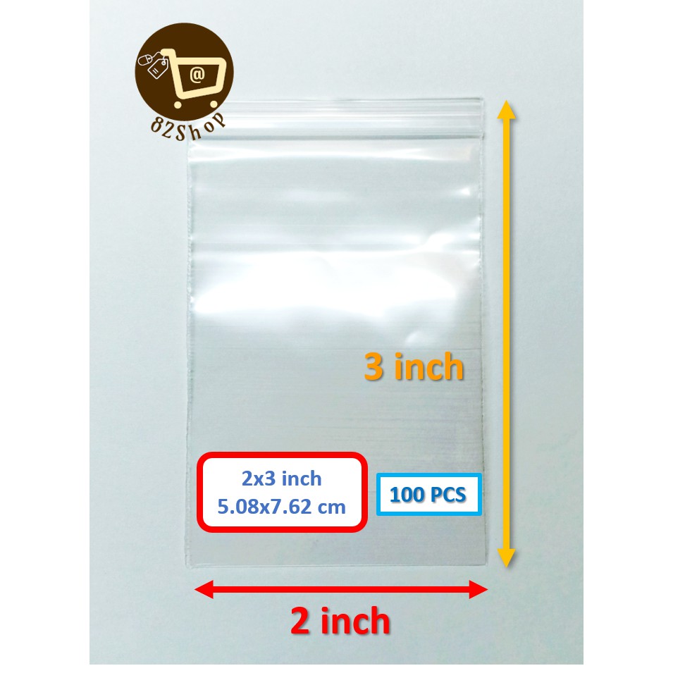 2x3 Plastic Zip Lock Bags White Block (100pcs)