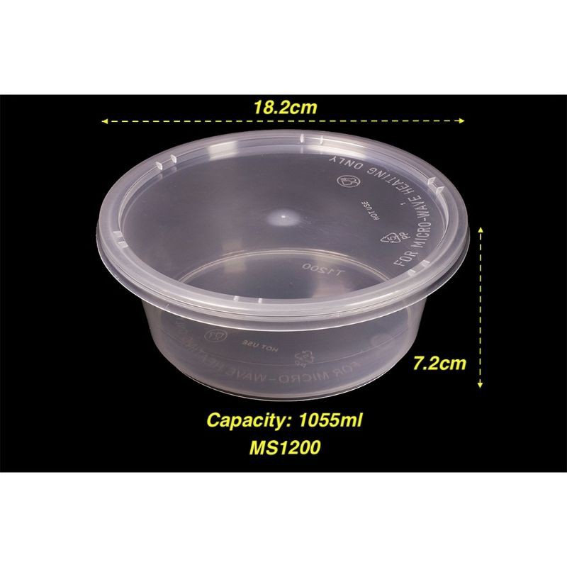 Large Round Plastic Food Container With Lid / Bekas Plastik Bulat ...