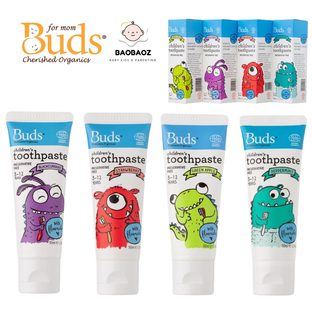 EXP 12/2024 Buds Oralcare Organics Children's Toothpaste with Fluoride ...