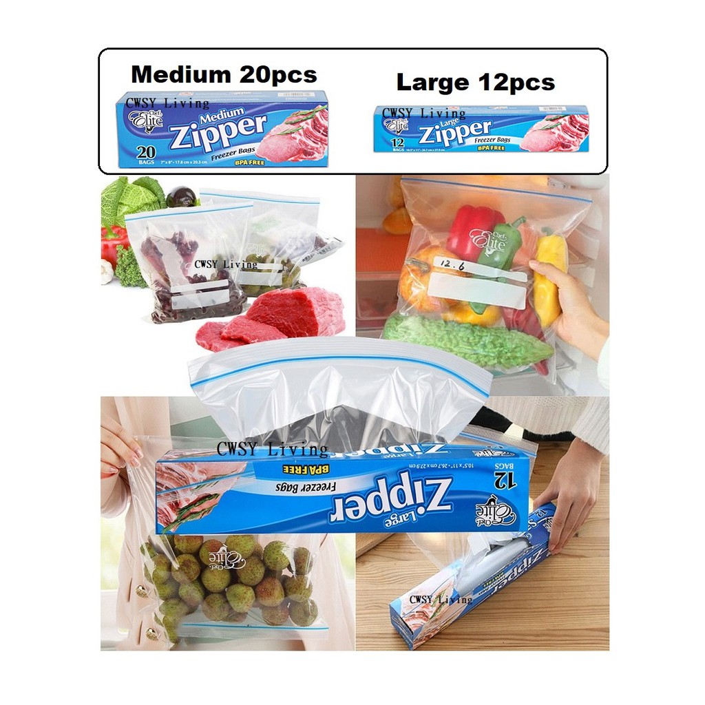 Freezer Storage Bags Zipper Bags BPA Free | Shopee Malaysia