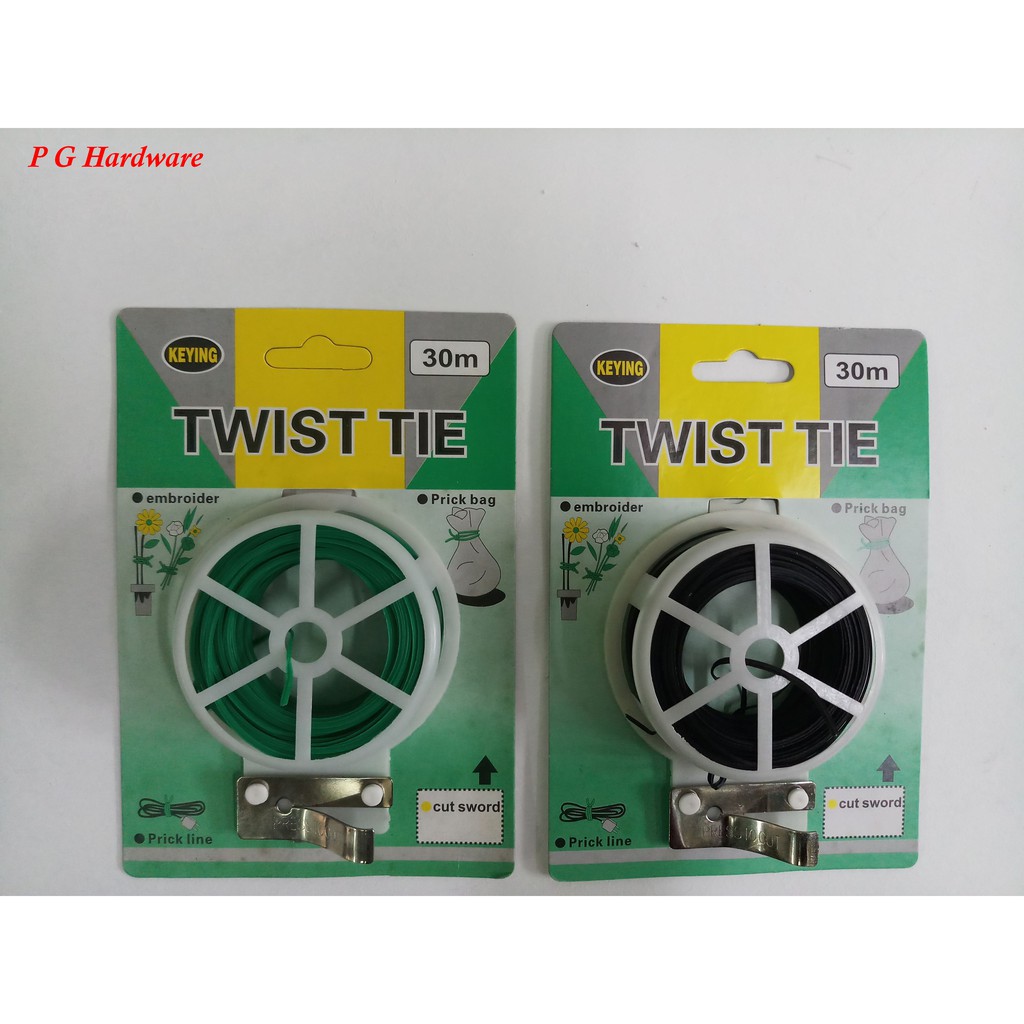 Twist Tie/Garden Twist Wire 30m ( Green/Black ) Kebun Twist Wire (Hijau